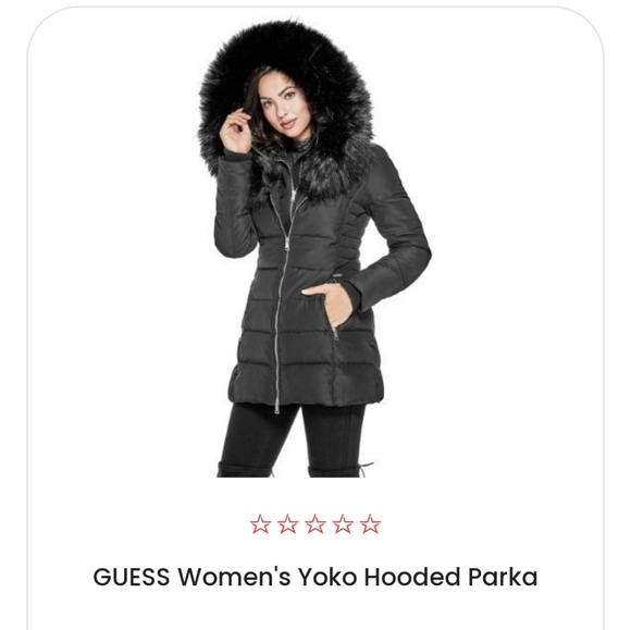 **ISO**Wanted* GUESS Yoko puffer coat with sweetheart faux fur shorter inner li… - Picture 4 of 14